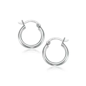 Unbranded 27044 10k White Gold Polished Hoop Earrings (15 Mm)