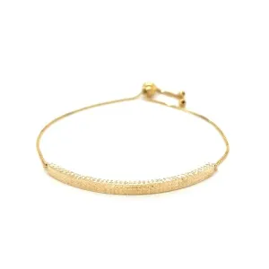 Unbranded 92006-9.25 14k Yellow Gold Chain Bar Lariat Style Bracelet S