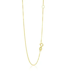 Unbranded 66666-18 14k Yellow Gold Adjustable Box Chain 0.6mm Size: 18