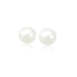 Unbranded 47474 14k Yellow Gold Freshwater Cultured White Pearl Stud E