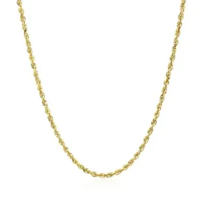 Unbranded 64394-22 2.0mm 10k Yellow Gold Solid Diamond Cut Rope Chain 