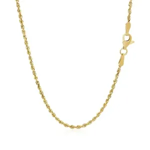 Unbranded 64394-22 2.0mm 10k Yellow Gold Solid Diamond Cut Rope Chain 