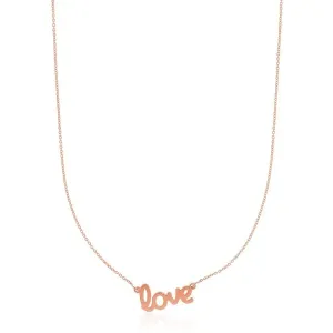 Unbranded 03569-18 14k Rose Gold Script Love Necklace Size: 18''