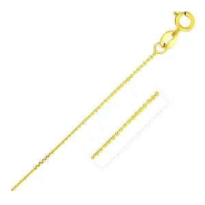 Unbranded 76063-16 14k Yellow Gold Diamond Cut Cable Link Chain 0.7mm 