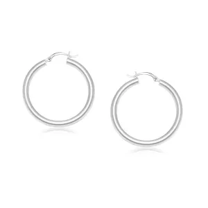 Unbranded 66793 14k White Gold Polished Hoop Earrings (25 Mm)