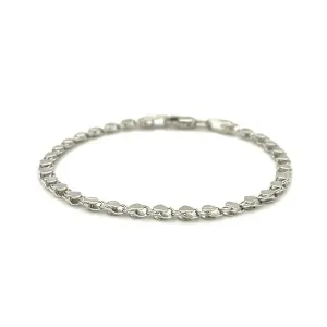 Unbranded 69935-7 2.9mm 14k White Gold Heart Bracelet Size: 7''