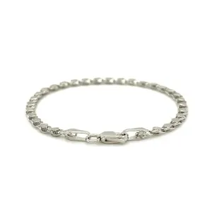 Unbranded 69935-7 2.9mm 14k White Gold Heart Bracelet Size: 7''