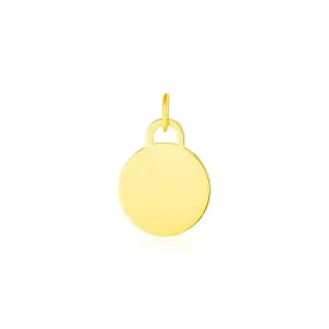 Unbranded 98043 14k Yellow Gold Circle Tag Pendant