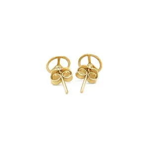 Unbranded 44800 14k Yellow Gold Post Earrings With Peace Signs