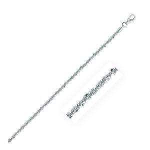 Unbranded 70069-24 Rhodium Plated 2.2mm Sterling Silver Sparkle Style 