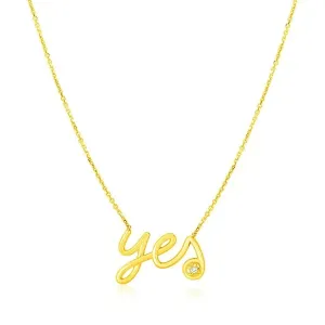 Unbranded 65693-18 14k Yellow Gold Yes Necklace With Diamond Size: 18'