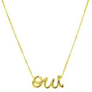 Unbranded 48486-18 14k Yellow Gold Oui Necklace With Diamond Size: 18'