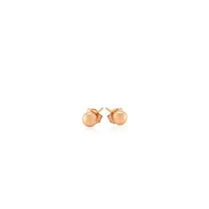 Unbranded 03331 14k Rose Gold Ball Style Stud Earrings (4.0 Mm)