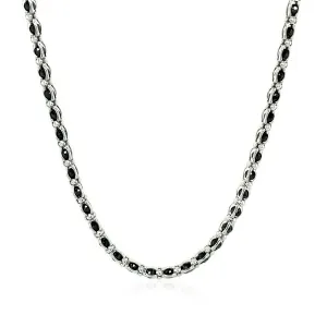 Unbranded 78955-18 Sterling Silver 18 Inch Necklace With Black Cubic Z