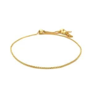 Unbranded 88066-9.25 Adjustable Bracelet With Chain Tassels In 14k Yel