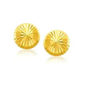 Unbranded 33779 14k Yellow Gold Diamond Cut Flat Design Stud Earrings