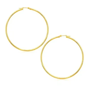 Unbranded 04200 14k Yellow Gold Polished Large Round Hoop Earrings