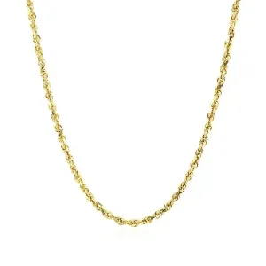 Unbranded 62866-20 2.25mm 10k Yellow Gold Solid Diamond Cut Rope Chain