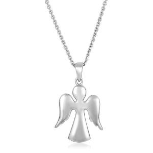 Unbranded 36034-18 Sterling Silver Polished Angel Pendant Size: 18