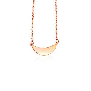 Unbranded 95767-18 14k Rose Gold 18 Inch Necklace With Polished Arc Si