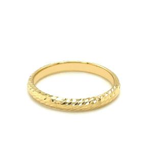 Unbranded 67465-9 14k Yellow Gold Textured Comfort Fit Wedding Band Si