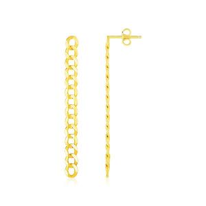 Unbranded 94973 14k Yellow Gold Curb Chain Earrings