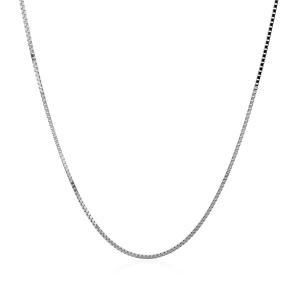 Unbranded 95686-18 14k White Gold Classic Box Chain 0.8mm Size: 18''