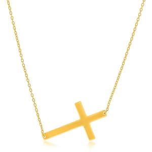 Unbranded 76448-18 14k Yellow Gold Plain Cross Motif Necklace Size: 18