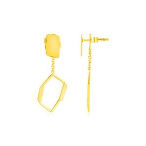 Unbranded 68894 14k Yellow Gold Abstract Honeycomb Earrings