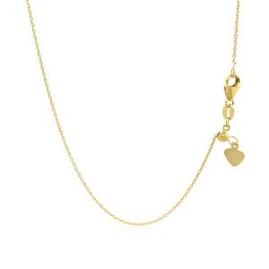 Unbranded 21953-22 14k Yellow Gold Adjustable Cable Chain With Heart A