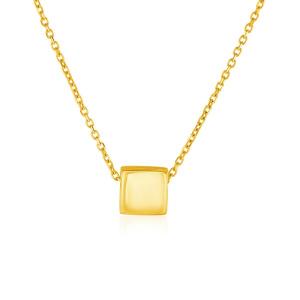 Unbranded 60957-18 14k Yellow Gold With Shiny Square Pendant Size: 18