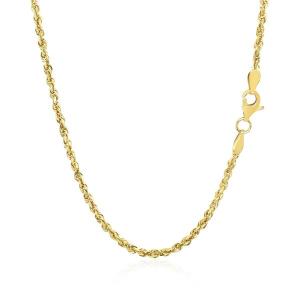 Unbranded 62866-18 2.25mm 10k Yellow Gold Solid Diamond Cut Rope Chain