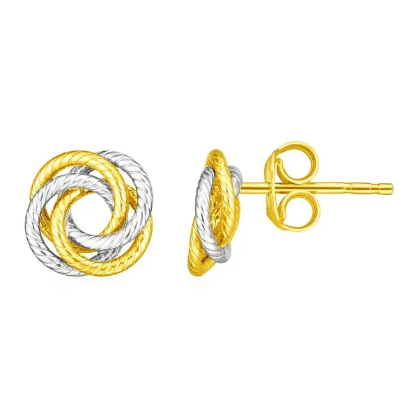 Unbranded 48864 14k Two Tone Gold Love Knot Earrings