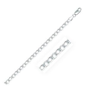 Unbranded 57898-18 Rhodium Plated 4.7mm Sterling Silver Curb Style Cha