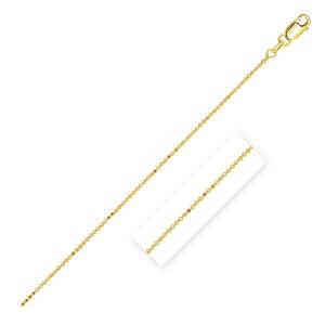 Unbranded 36768-18 14k Yellow Gold Diamond Cut Bead Chain 1.0mm Size: 