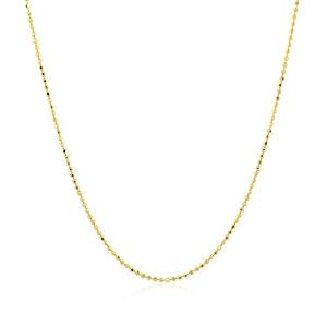 Unbranded 36768-18 14k Yellow Gold Diamond Cut Bead Chain 1.0mm Size: 