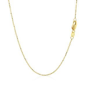 Unbranded 36768-18 14k Yellow Gold Diamond Cut Bead Chain 1.0mm Size: 