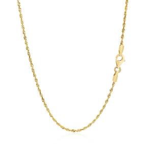 Unbranded 73725-16 14k Yellow Gold Solid Diamond Cut Rope Chain 1.5mm 