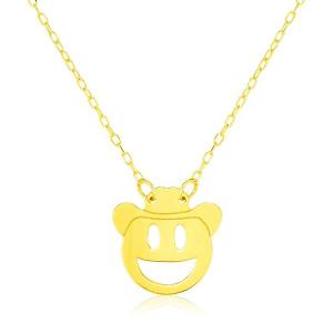 Unbranded 50724-16 14k Yellow Gold Necklace With Cowboy Emoji Symbol S