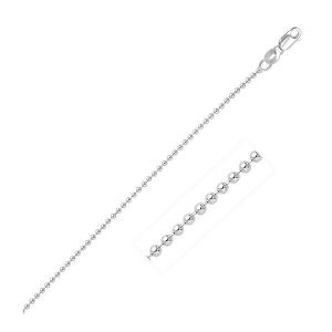 Unbranded 76364-18 14k White Gold Bead Chain 1.5mm Size: 18''