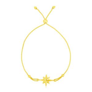 Unbranded 42790-9.25 14k Yellow Gold Adjustable Bracelet With Star Siz