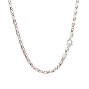 Unbranded 35963-18 Sterling Silver 18 Inch Necklace With Pink Cubic Zi