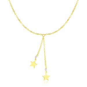 Unbranded 37276-17 14k Two Tone Gold Lariat Style Necklace With Stars 