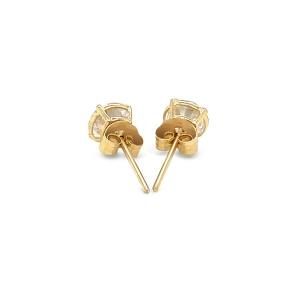 Unbranded 46329 14k Yellow Gold Stud Earrings With White Hue Faceted C