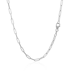 Unbranded 35653-18 14k White Gold Delicate Paperclip Chain (2.1mm) Siz