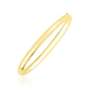 Unbranded 37788-7 10k Yellow Gold Dome Style Shiny Bangle Size: 7''