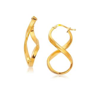 Unbranded 77880 14k Yellow Gold Polished Infinity Shape Drop Earrings