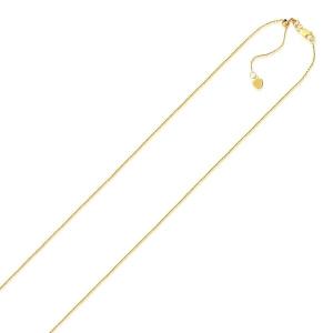 Unbranded 58935-22 10k Yellow Gold Adjustable Cable Chain 0.9mm Size: 