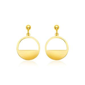 Unbranded 40365 14k Yellow Gold Half Open Circle Earrings