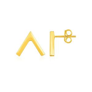 Unbranded 60935 Inverted V Post Earrings In 14k Yellow Gold